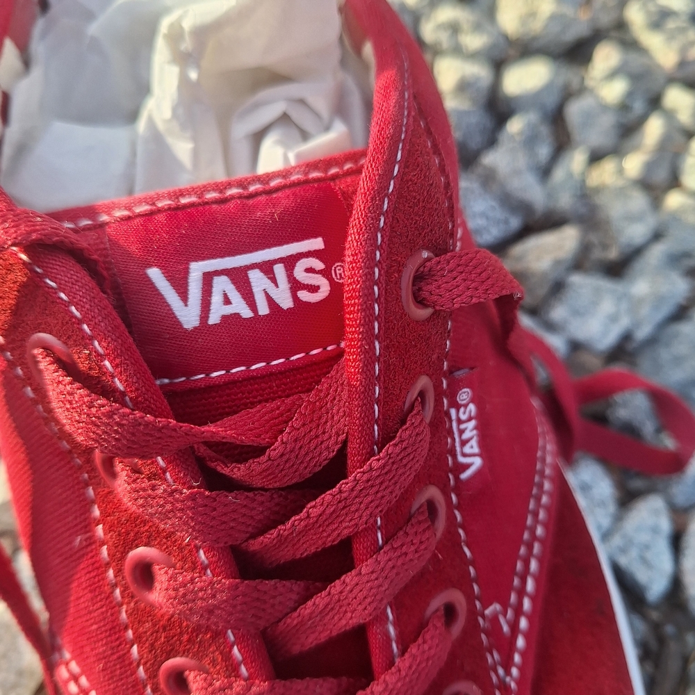 Vans Atwood Red Chili Pepper Sneakers Checkerboard Liner 11.5 - Picture 9 of 13